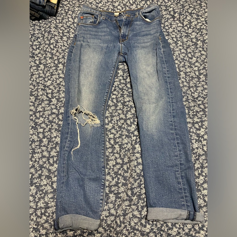 Hudson mom jean Distressed Blue Jeans